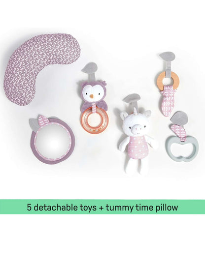 Reversible Duvet Activity Gym & Play Mat with Wooden Toy Bar
