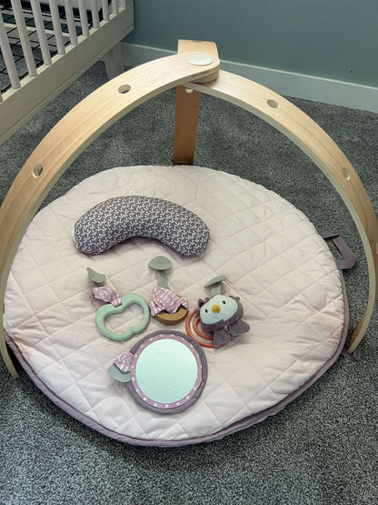 Cozy Spot Reversible Duvet Activity Gym & Play Mat with Wooden Toy Bar