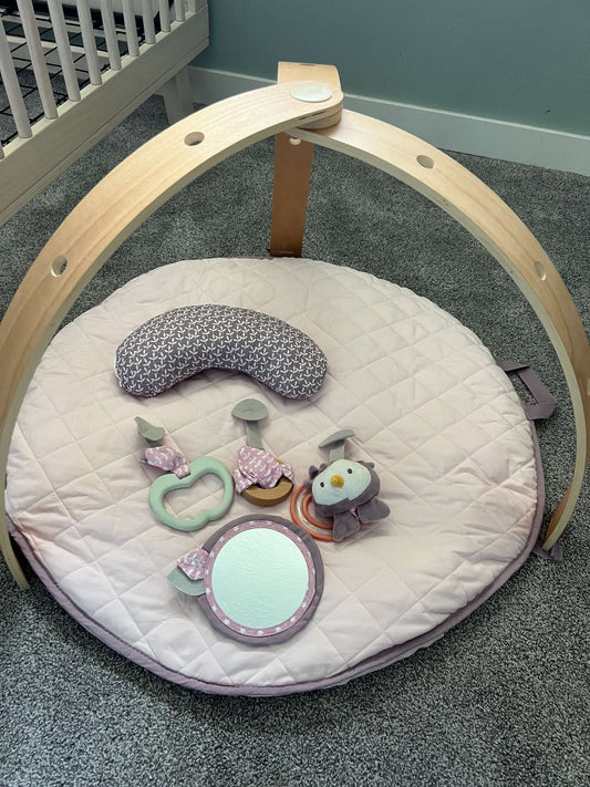 Cozy Spot Reversible Duvet Activity Gym & Play Mat with Wooden Toy Bar