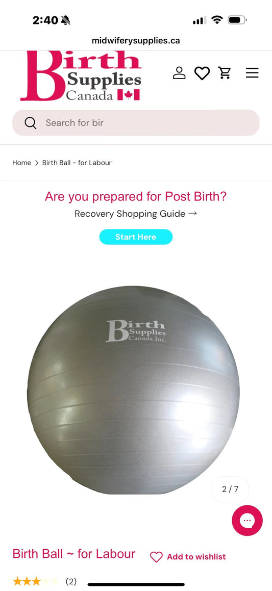 Birth Ball for Labour – 65cm