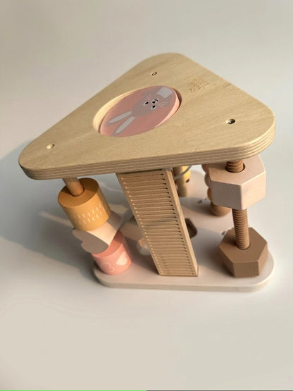 Jumini Bunny Activity Triangle – Wooden Montessori Sensory Toy