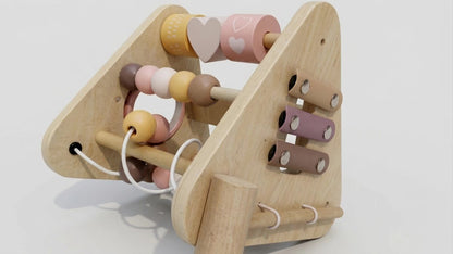 Jumini Bunny Activity Triangle – Wooden Montessori Sensory Toy