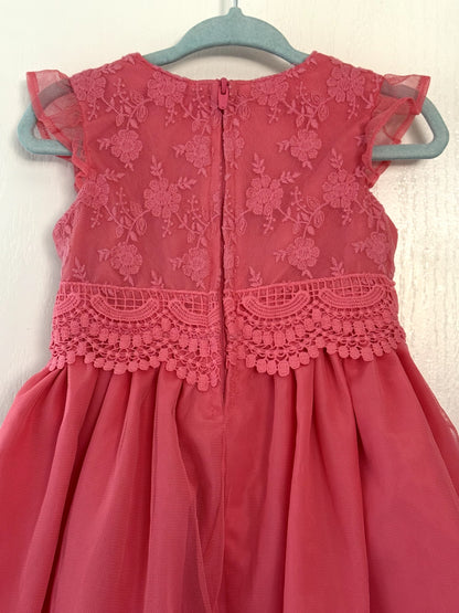 Carter's Pink Floral Lace & Tulle Party Dress 12M, Kids 12 Month (9-12M)