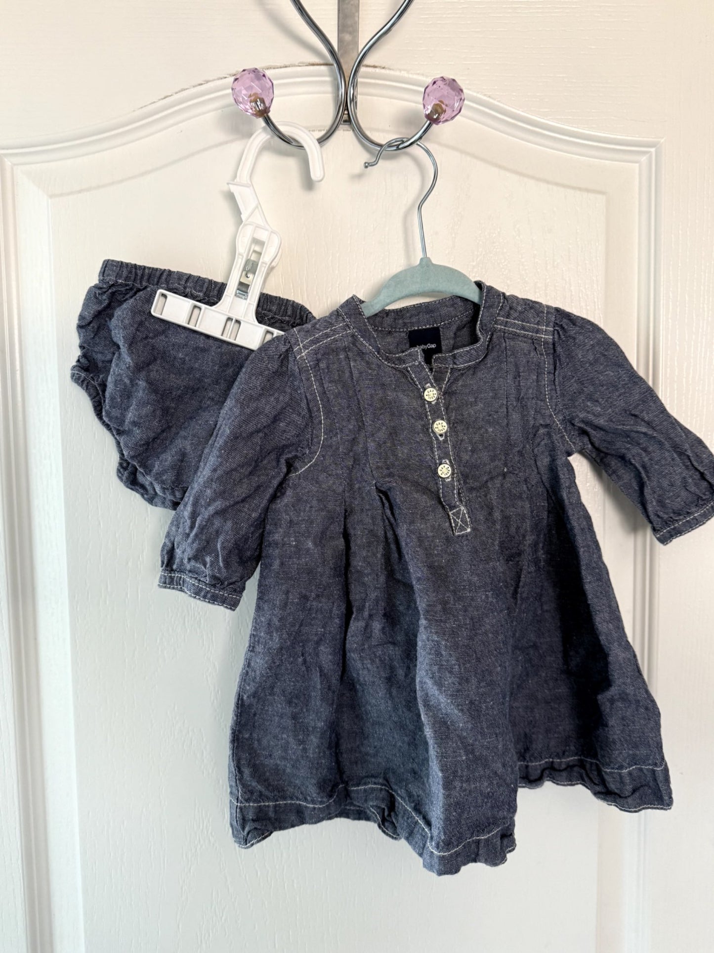 babyGap Chambray Denim Dress & Bloomers Set 6-12M, Kids 12 Month (9-12M)