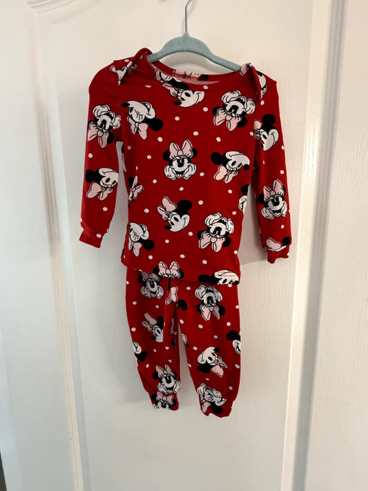 Disney Baby Minnie Mouse Red Polka Dot Pajama Set 6-12M, Kids 12 Month (9-12M)