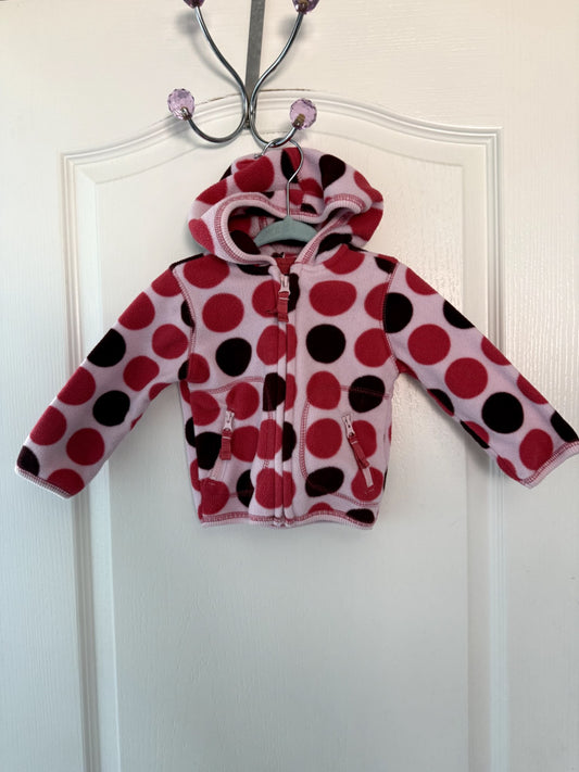 Polka Dot Fleece Zip Hoodie Jacket 6-12M, Kids 12 Month (9-12M)
