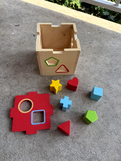 Wooden Shape Sorter Box Toy