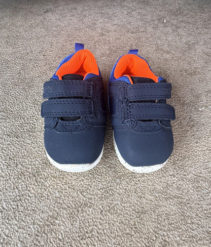 Carter's Navy Blue & Orange Infant Sneakers - Size 3M, Shoes 3 (Baby: 0-12 mth)