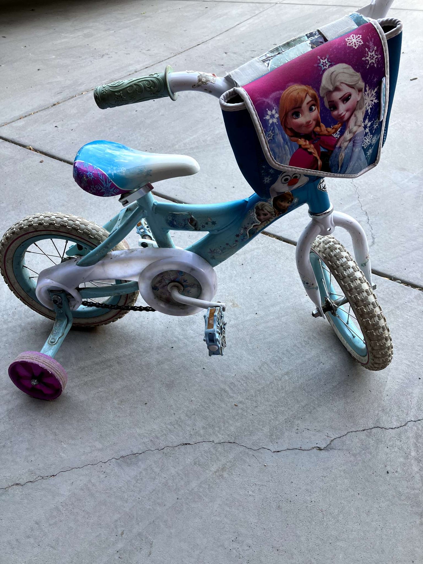 Frozen bike with training wheels!