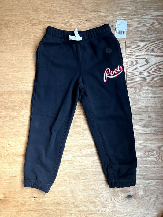 Brand New Roots Joggers 6T Black - tags on, Kids 6/6X (extra small)