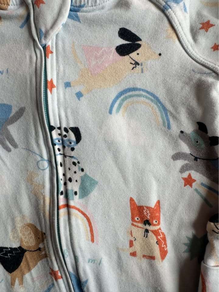 6-12m Loulou Lollipop Light Blue Superhero dogs Sleeper, Kids 12 Month (9-12M)