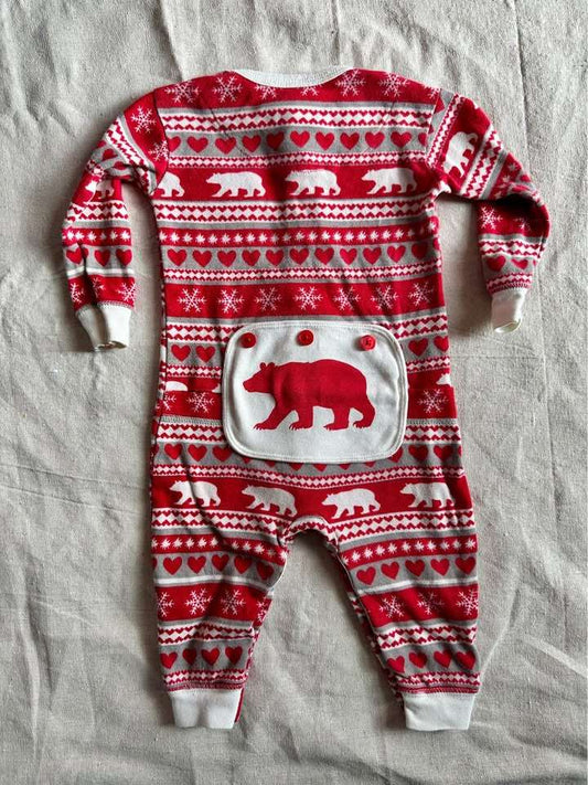 Little Blue House Polar Bear Hearts Snowflakes Pajama, Kids 12 Month (9-12M)