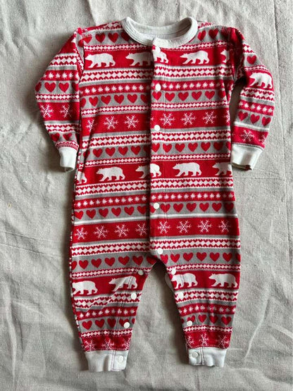 Little Blue House Polar Bear Hearts Snowflakes Pajama, Kids 12 Month (9-12M)