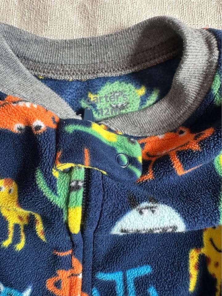 12m Carter's Baby Monster Dinosaur Sleep and Play 2-Pack, Kids 12 Month (9-12M)