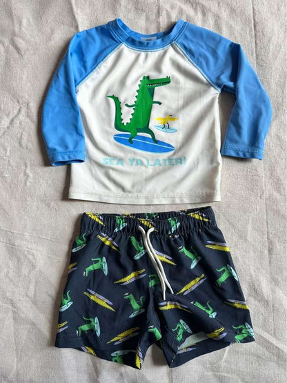 6-12M Old Navy alligator swimwear set, Kids 12 Month (9-12M)