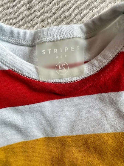 6-12M HBC baby sleeveless striped bodysuit, Kids 12 Month (9-12M)
