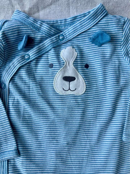 3-6m Carter's Striped Bear Footed Sleeper, Kids 6 Month (3-6M)