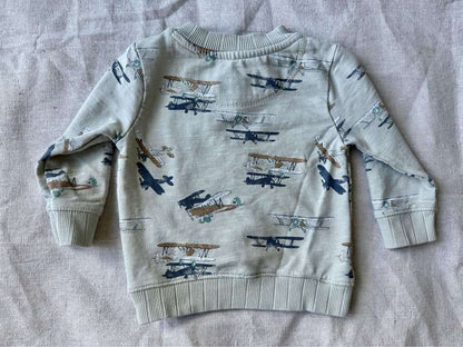 2-4m Noppies Airplane Print Baby Sweatshirt MSRP$45, Kids 3 Month (0-3M)
