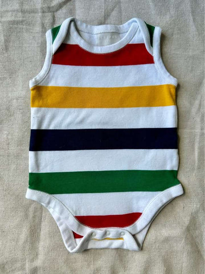 3-6m Stripes HBC Sleeveless Bodysuit, Kids 6 Month (3-6M)