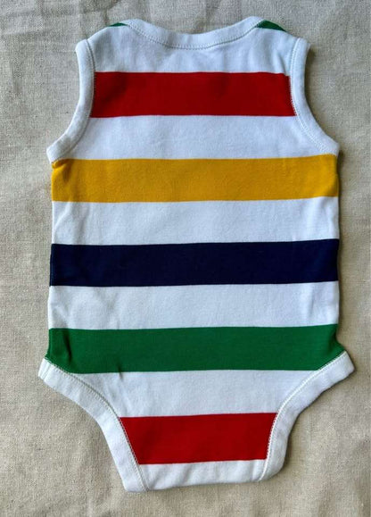 3-6m Stripes HBC Sleeveless Bodysuit, Kids 6 Month (3-6M)