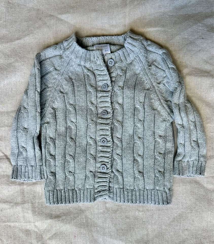 6M Baby Mode Signature Cable Knit Cardigan, Kids 6 Month (3-6M)
