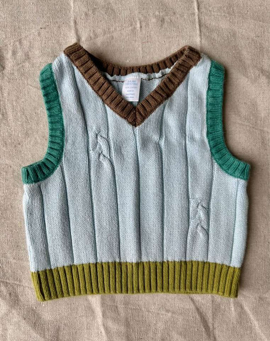 3-6 Month Macy’s Cotton Color-Block Sweater Vest, Kids 6 Month (3-6M)