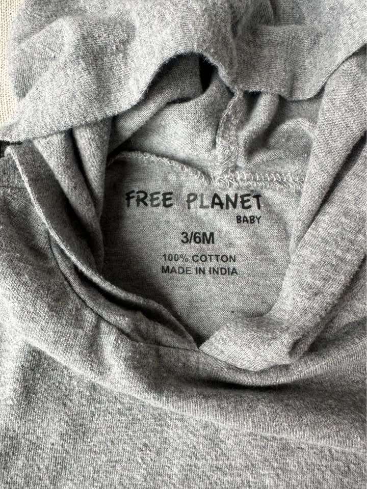3-6 Free Planet “Little Squish” Baby Hooded Romper, Kids 6 Month (3-6M)