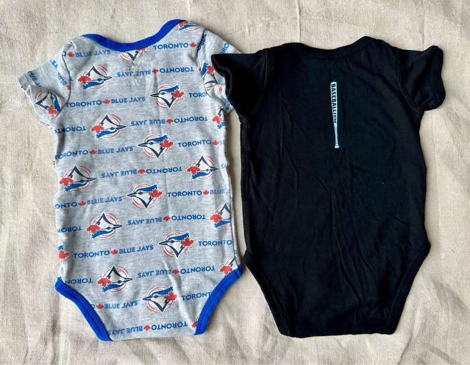 3-6M Toronto Blue Jays and Baseballism Bat Boy Onesies, Kids 6 Month (3-6M)
