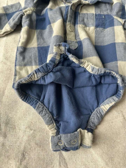 3-6m babyGap Blue Buffalo Plaid Bodysuit, Kids 6 Month (3-6M)