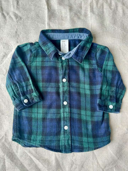 3-6m H&M Flannel Shirt, Kids 6 Month (3-6M)
