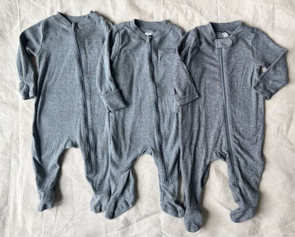 3-6m Old Navy Baby Footed Sleepers Set of 3, Kids 6 Month (3-6M)