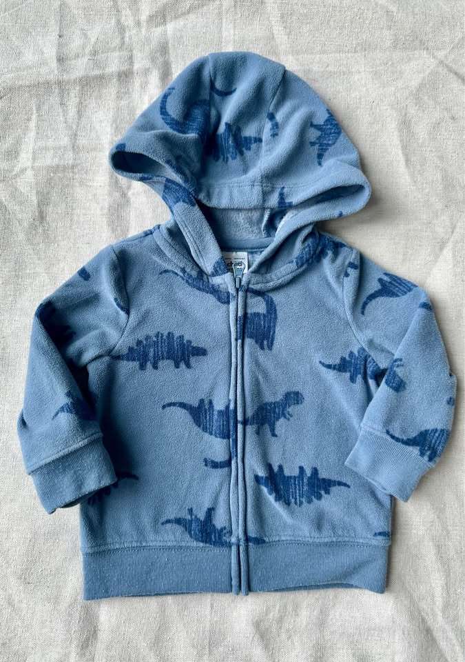 3-6m Dinosaur Fleece Hoodie, Kids 6 Month (3-6M)