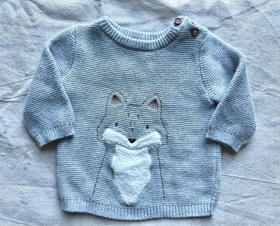 3m Fox Knit Sweater (fits larger), Kids 3 Month (0-3M)