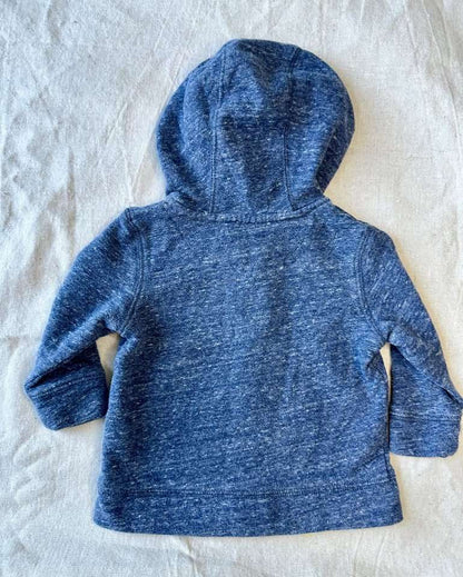 3-6m Blue Marl Zip-Up Hoodie, Kids 6 Month (3-6M)