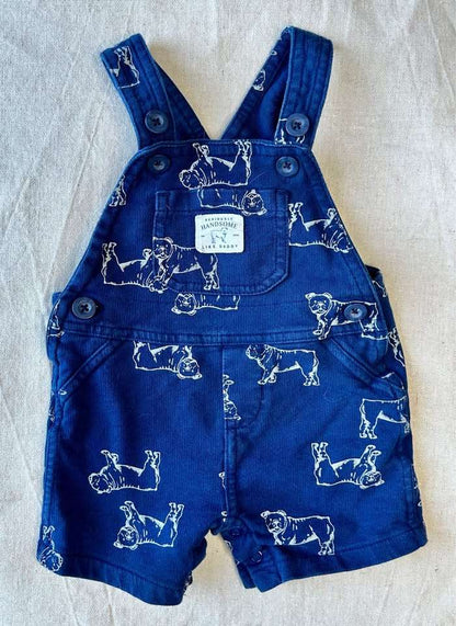 6m Carters Bulldog Print Baby Shortalls, Kids 6 Month (3-6M)