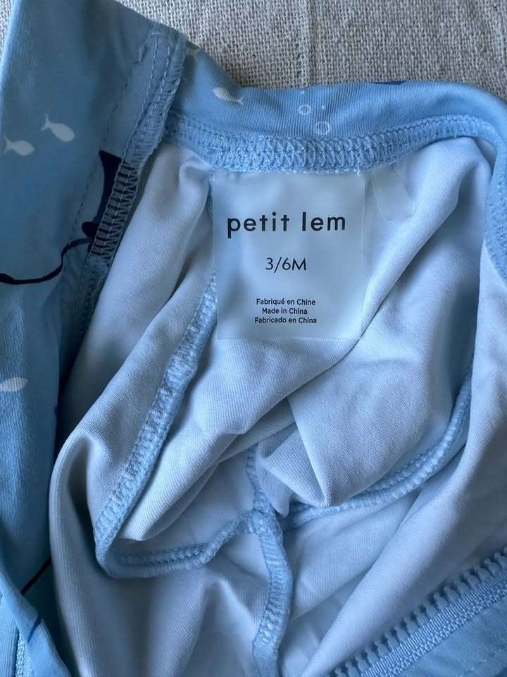 3-6m Petit Lem Boys Long Sleeve Swimsuit, Kids 6 Month (3-6M)