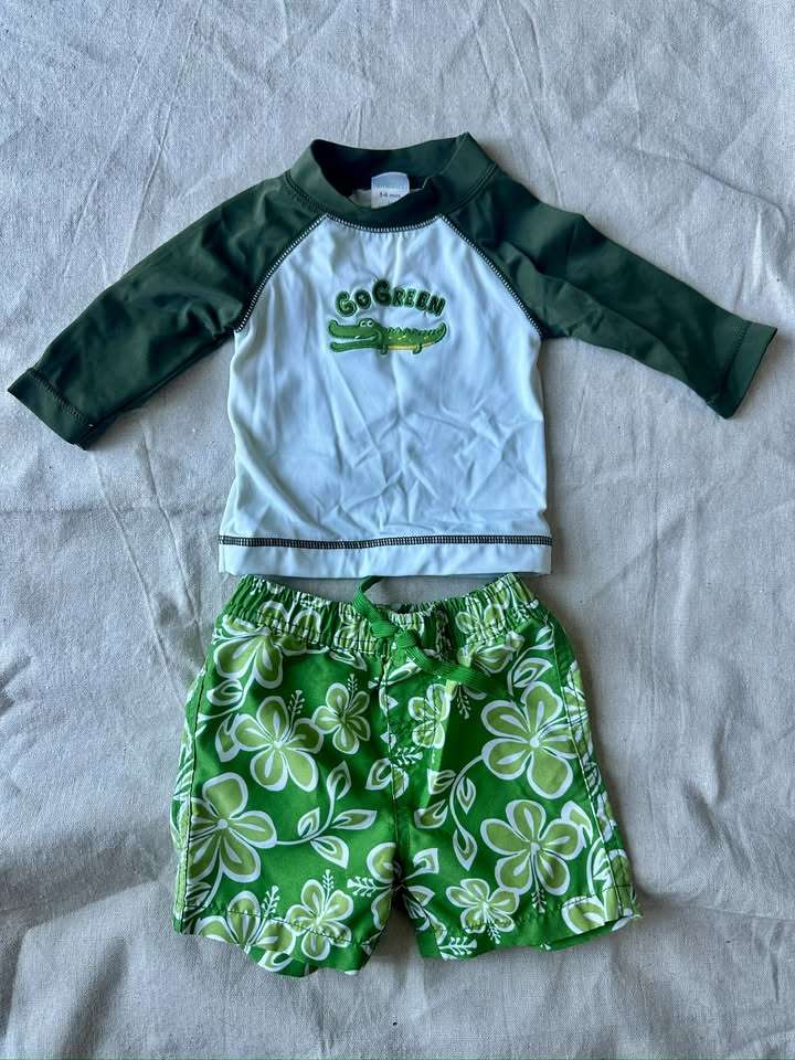 3-6 Months Boys Swimsuit and Rash Guard Shirt, Kids 6 Month (3-6M)