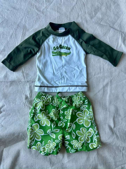 3-6 Months Boys Swimsuit and Rash Guard Shirt, Kids 6 Month (3-6M)