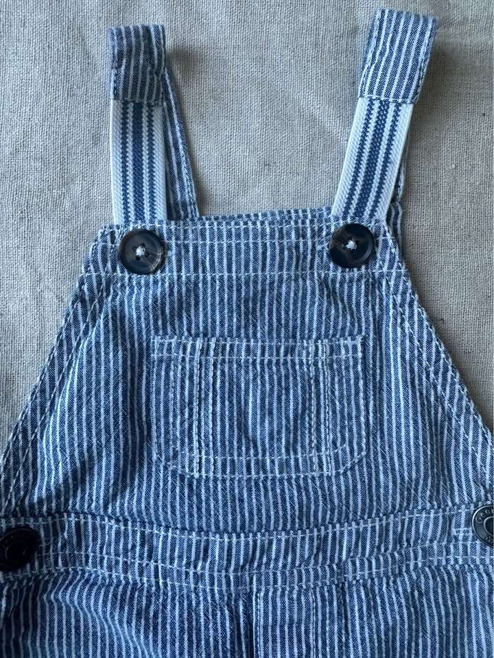 6-12m George Hickory Stripe Shortalls, Kids 12 Month (9-12M)