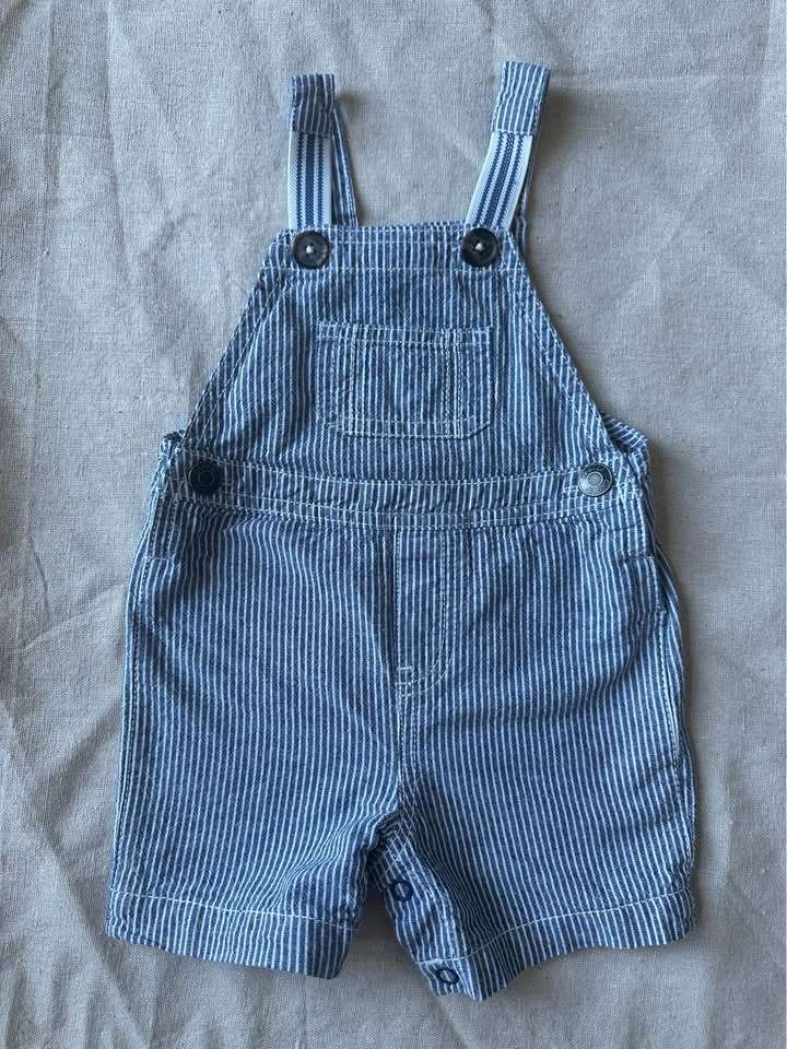 6-12m George Hickory Stripe Shortalls, Kids 12 Month (9-12M)
