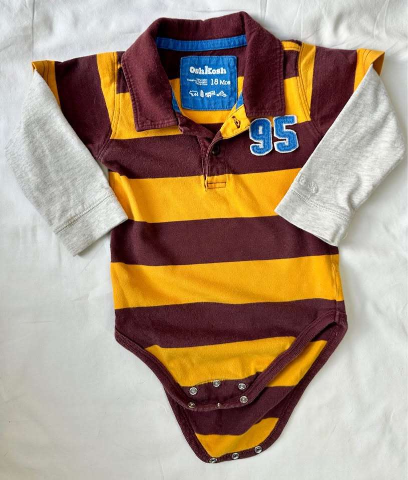 18m Osh Kosh Rugby shirt bodysuit, Kids 18 Month (12-18M)