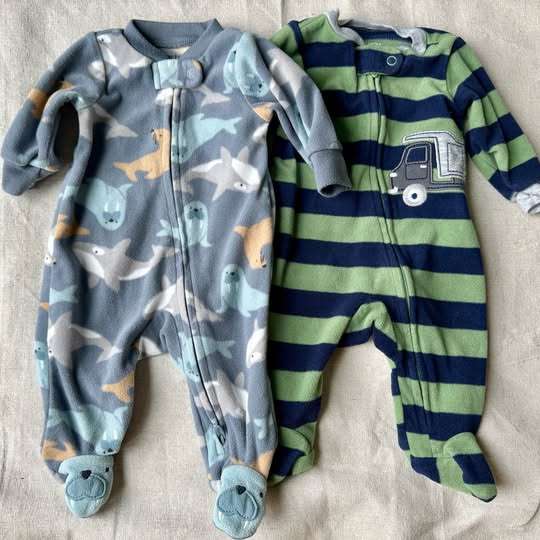 NB Carter's Newborn Fleece Footed Pajamas, Kids Newborn