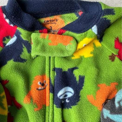 3M Carter's Fleece Footed Pajamas - x 3, Kids 3 Month (0-3M)