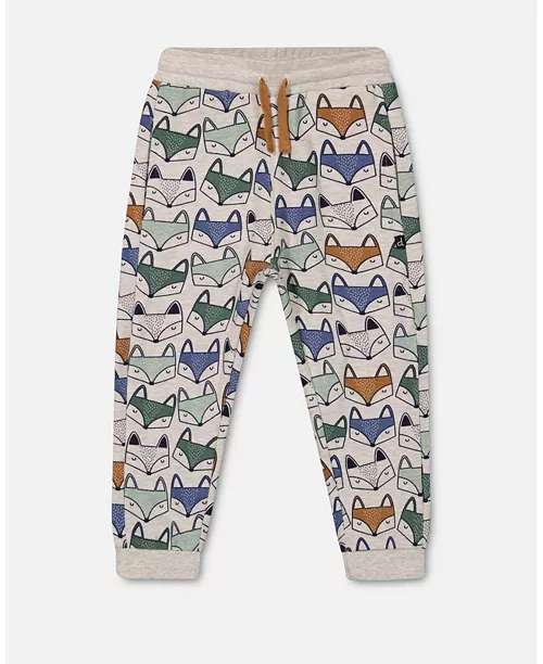 Deux par Deux Fox Print Sweatshirt and Joggers Set, Kids 24 Month (18-24M)