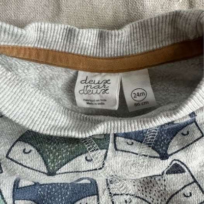 Deux par Deux Fox Print Sweatshirt and Joggers Set, Kids 24 Month (18-24M)