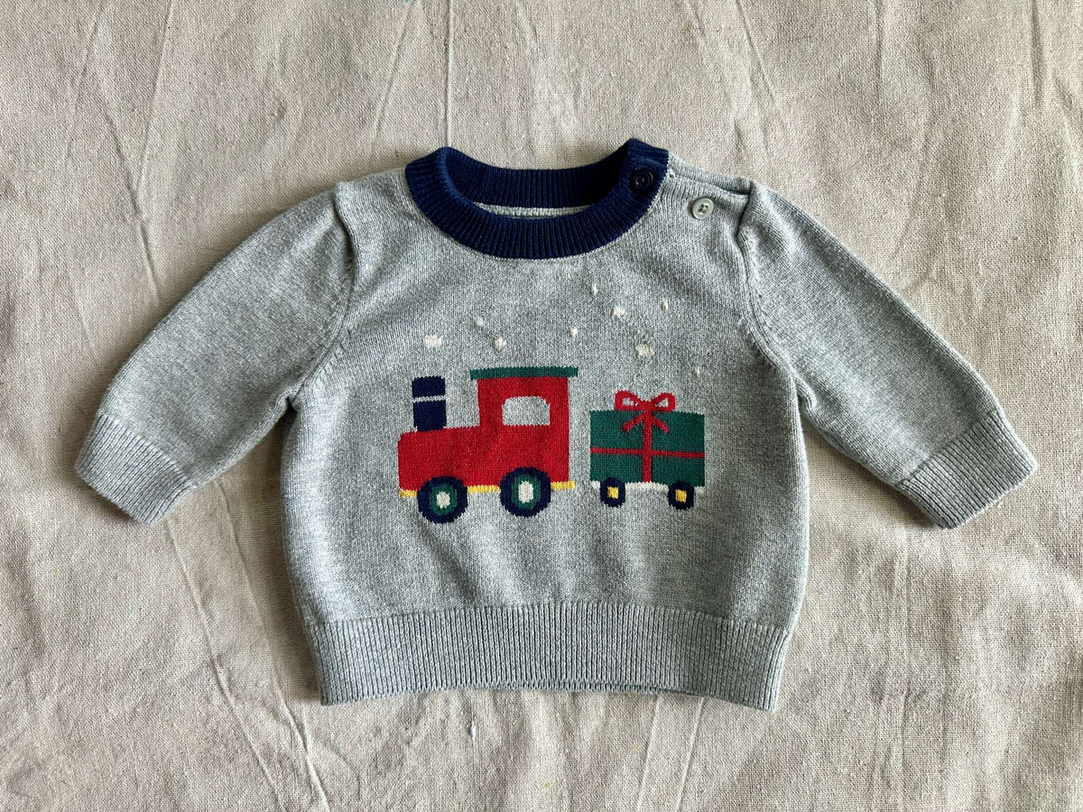 Christmas Train Sweater, Kids 3 Month (0-3M)