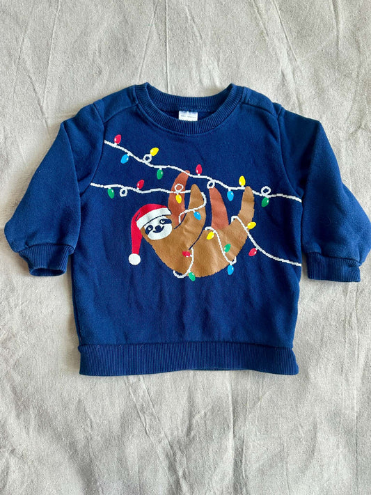 Christmas Sloth Sweatshirt, Kids 12 Month (9-12M)