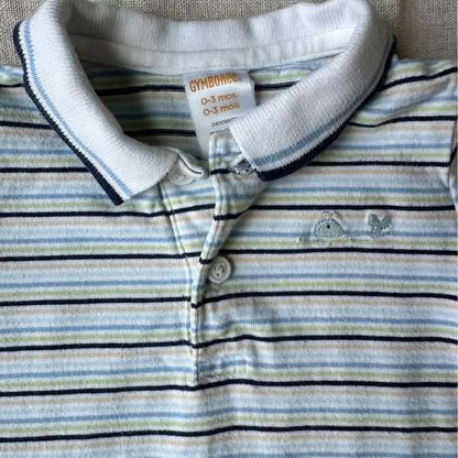 3M Gymboree Striped Polo Romper, Kids 3 Month (0-3M)