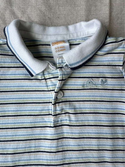 3M Gymboree Striped Polo Romper, Kids 3 Month (0-3M)