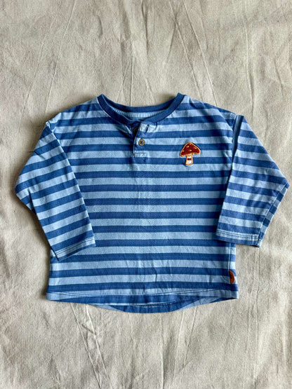 Souris Mini Striped Mushroom Henley Shirt, Kids 18 Month (12-18M)